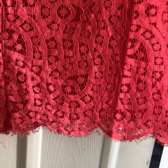 J. Crew Factory Women’s Short Sleeve Coral Lace Eyelet Top, Fully Lined, Size 2 - Picture 4 of 5